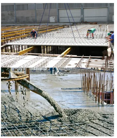 coffrage dalle beton contre un mur